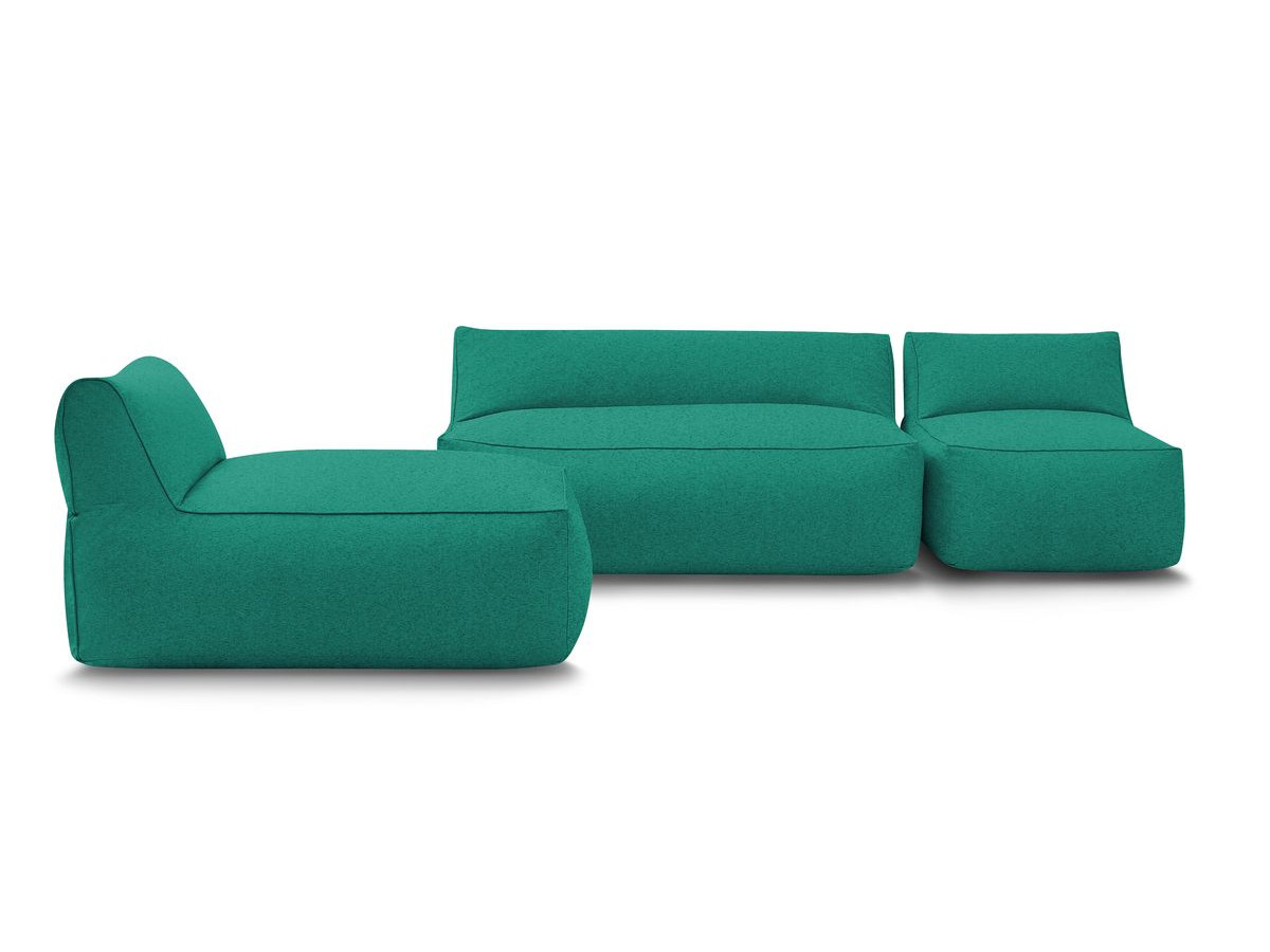 Bobochic Riviera Pouf 320 × 135 cm Stoff Hellblau