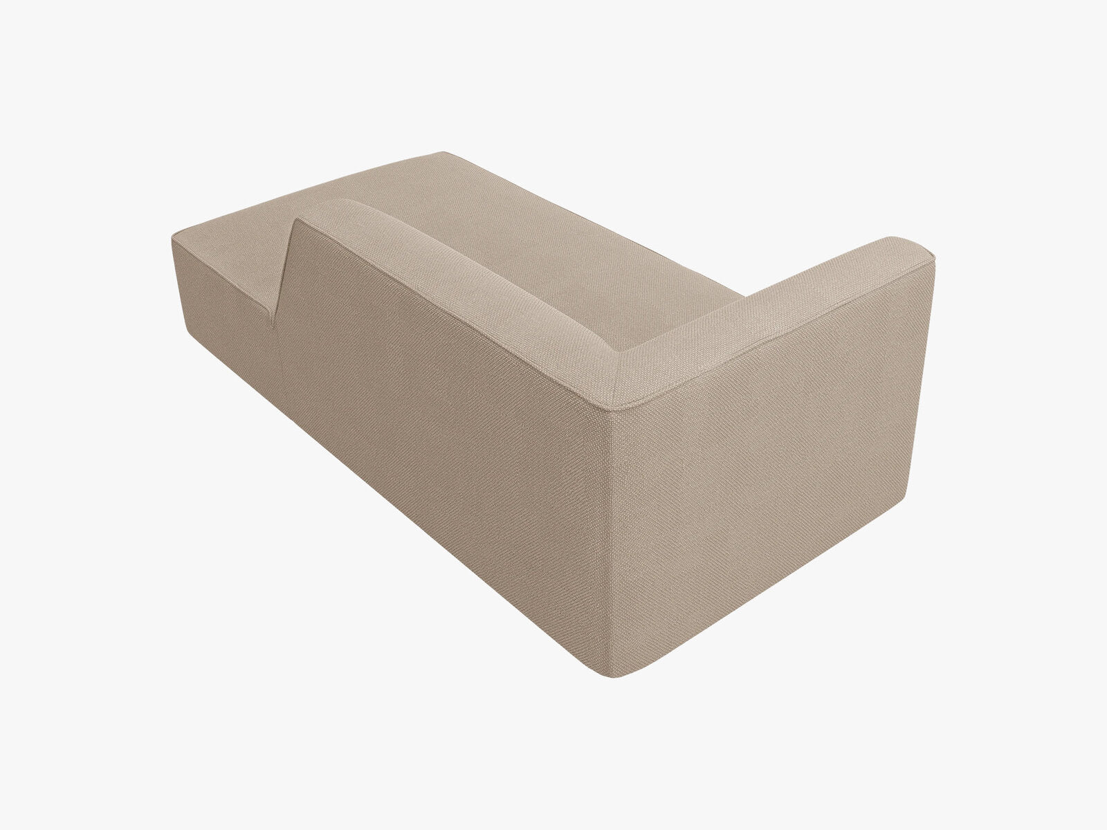 Micadoni Recamiere Ruby 1-Sitzer Rechts Strukturierter Stoff Ottawa Dunkelbeige
