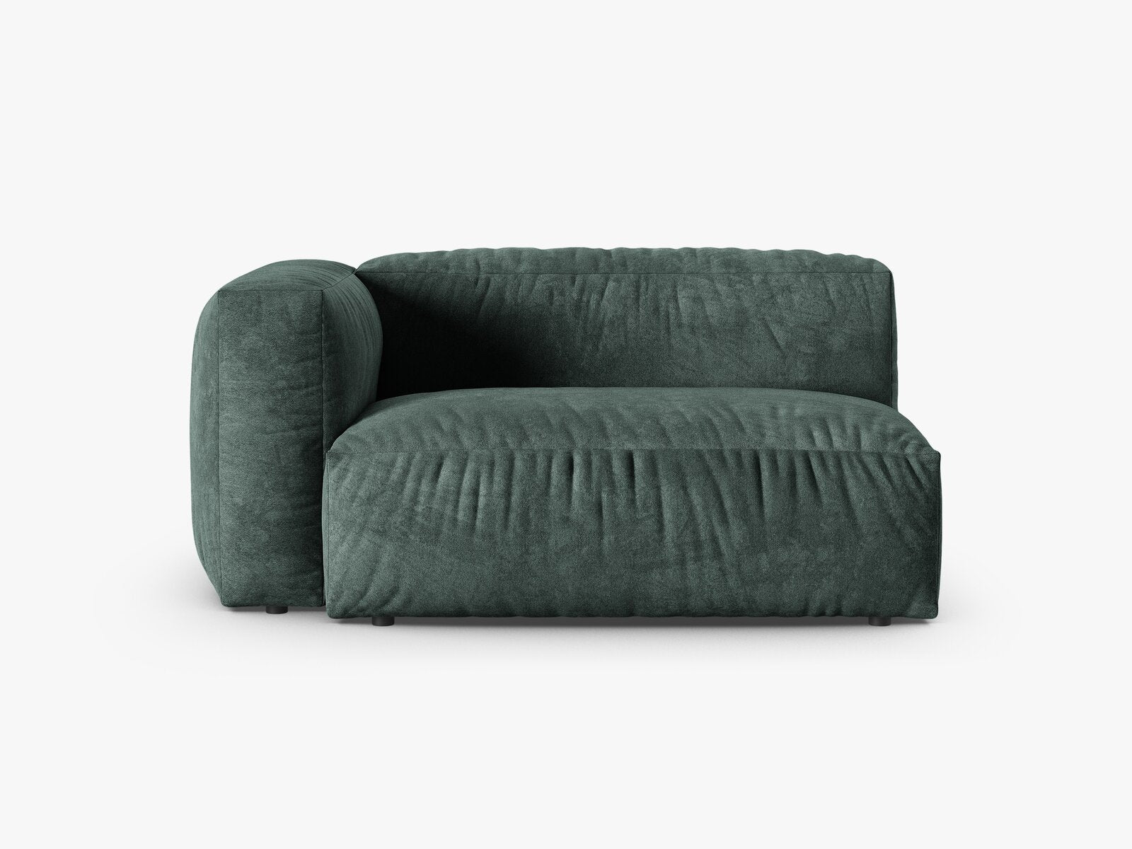 Micadoni Eckmodul mit Armlehne Martina 1-Sitzer Groß 90cm Sitztiefe Links Samt Vogue Petrol