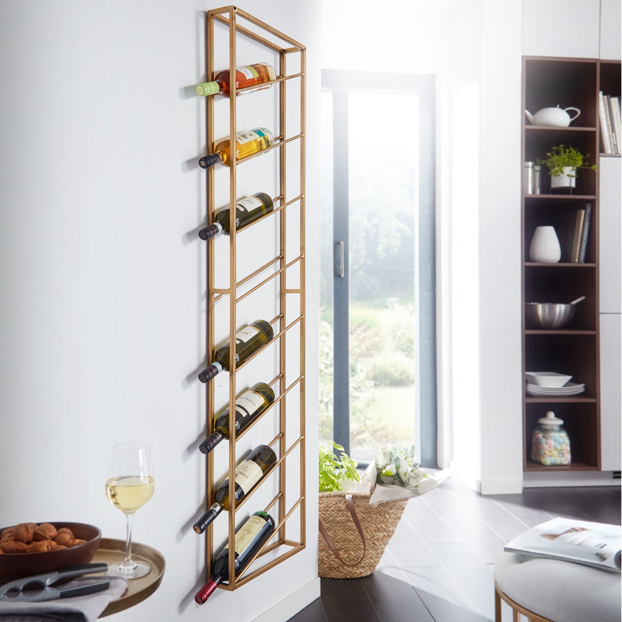 Flaschenregal Algard Metall Gold 36 × 8 × 150 cm