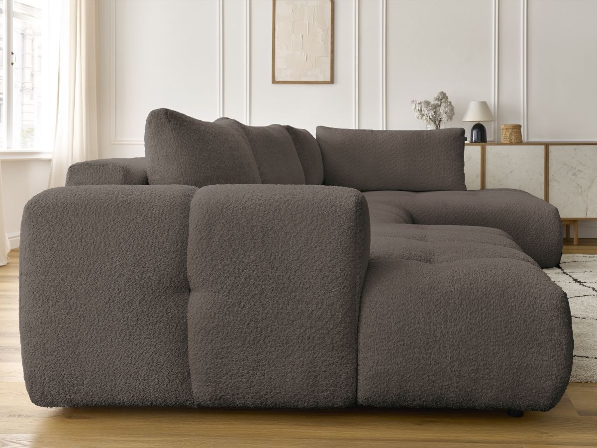 Bobochic Fuji Wohnlandschaft Bouclé-Stoff Braun Ecke links