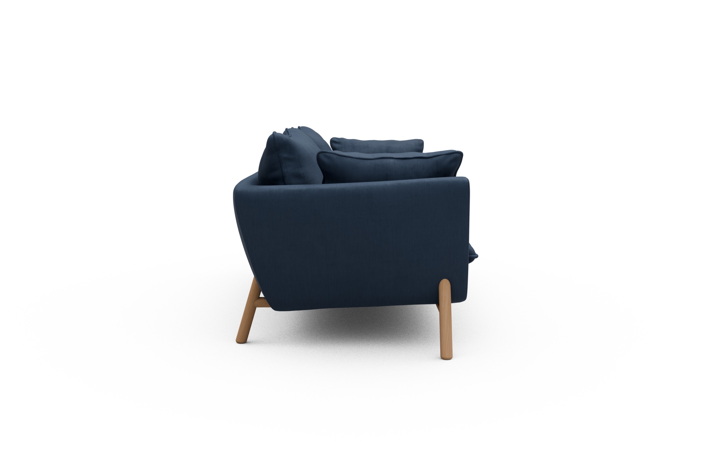 Sofa Emil PREMIUM 3-Sitzer Beinfarbe Eiche Natur Cordufine-Royal-Blue