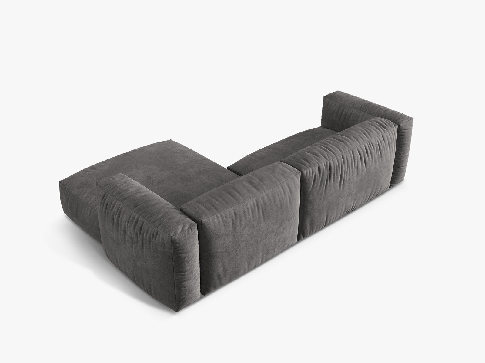 Micadoni Ecksofa Martina 2-Sitzer Rechts Samt Vogue Grau