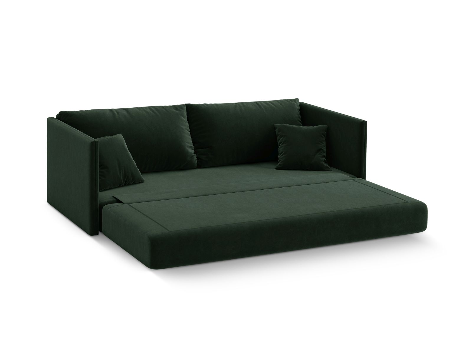 Cosmopolitan Design Schlafsofa Shannon 3-Sitzer Samt Salvador Flaschengrün