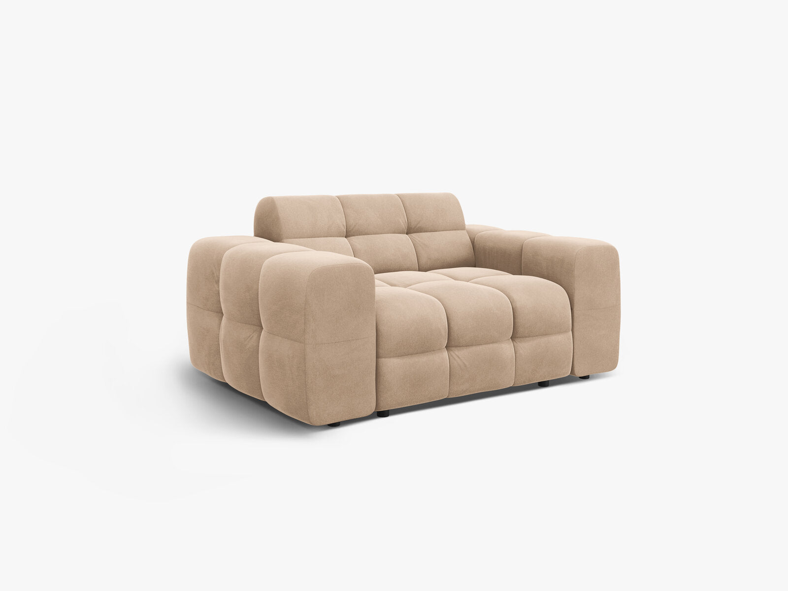 Micadoni Sofa Kendal 2-Sitzer Samt Mandel Beige