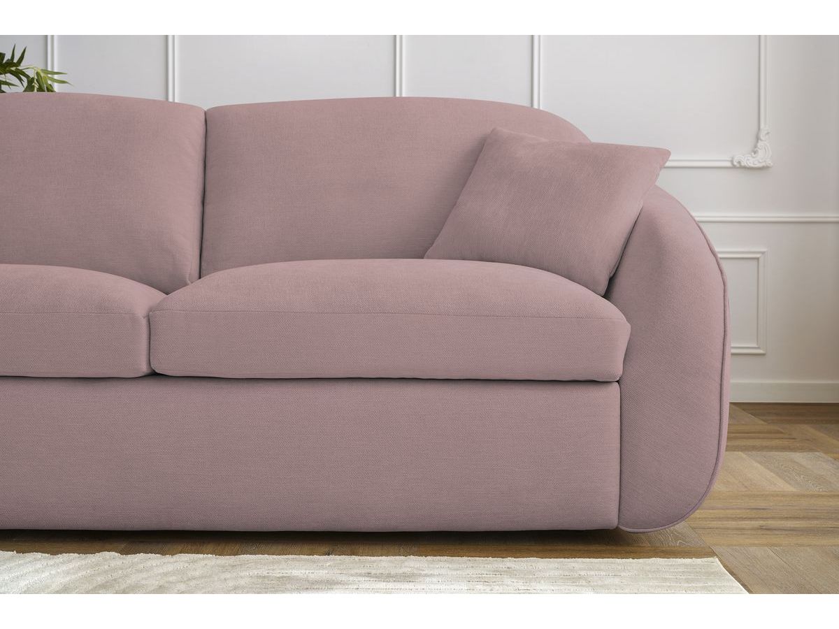 Bobochic Cezanne Schlafsofa 3-Sitzer Stoff Rosa, Liegefläche 160 × 194 cm