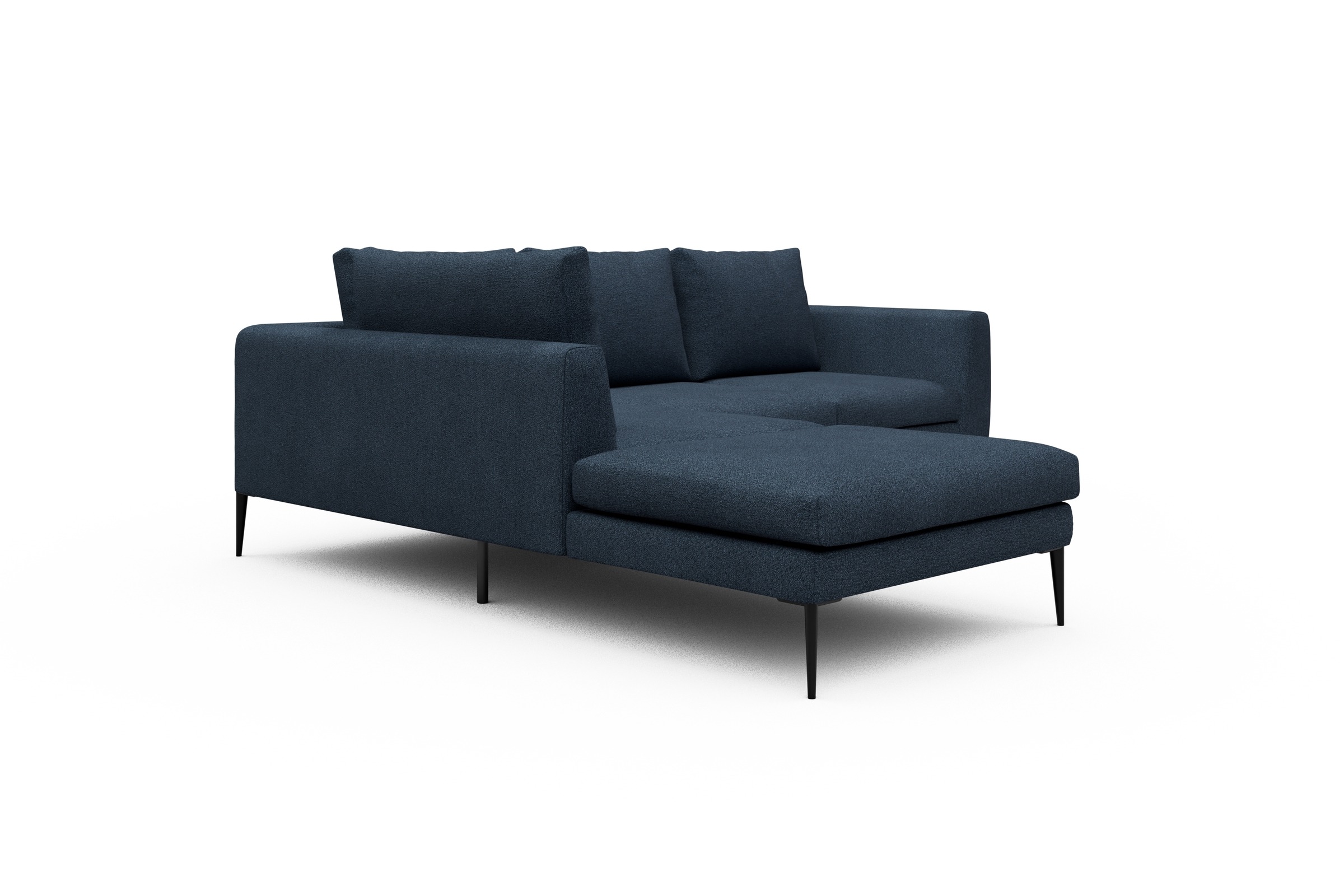 Ecksofa Paul Relax-Ecke links mit 2-Sitzer Boucle-Blue