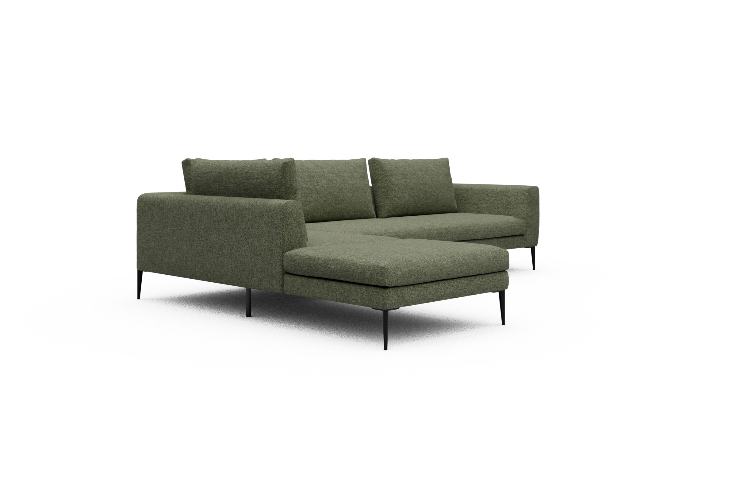 Ecksofa Paul Relax-Ecke rechts mit 3-Sitzer Carreno-Vivid-Green