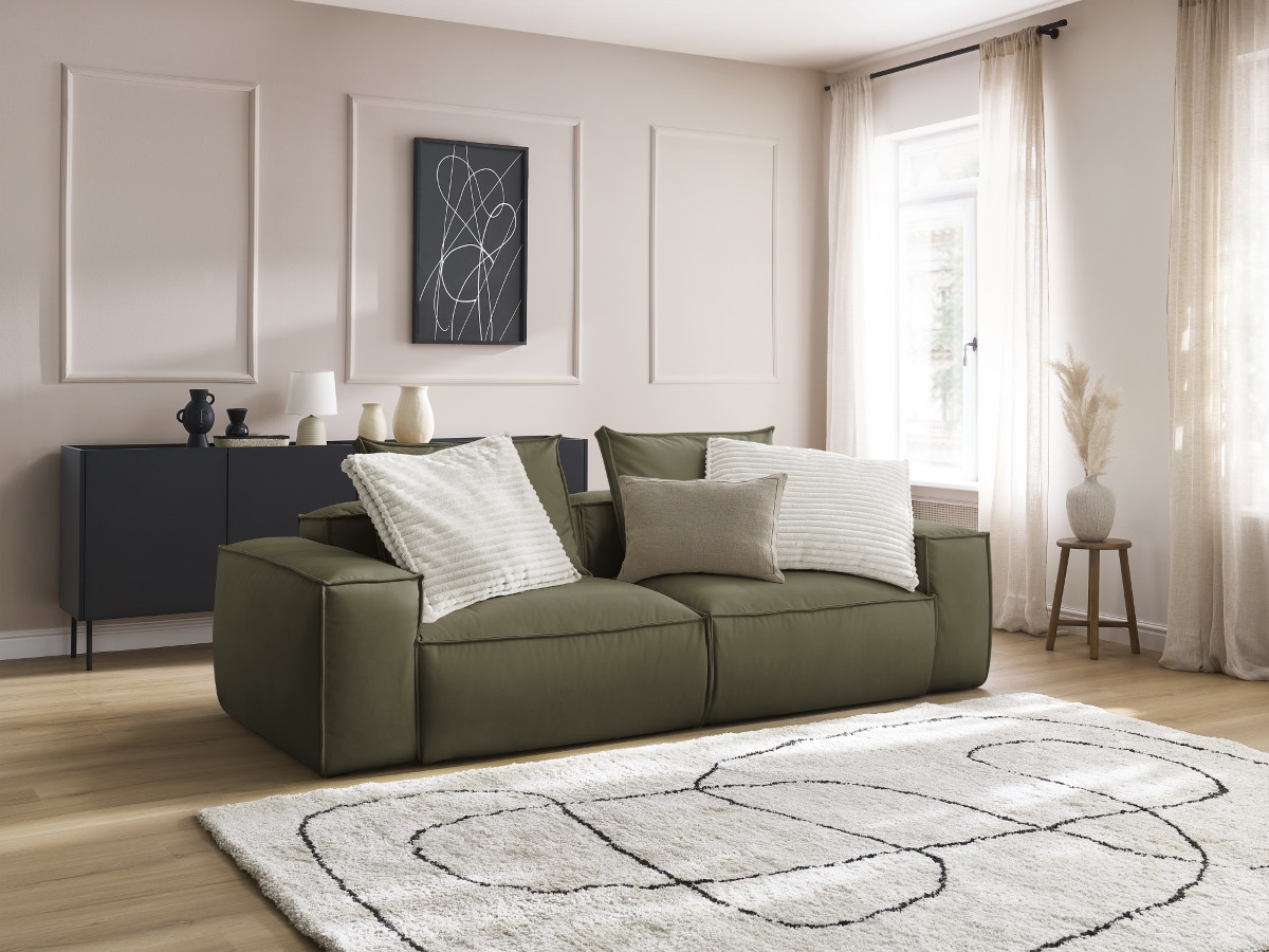 Bobochic Boheme Sofa 3-Sitzer Kunstleder Grün