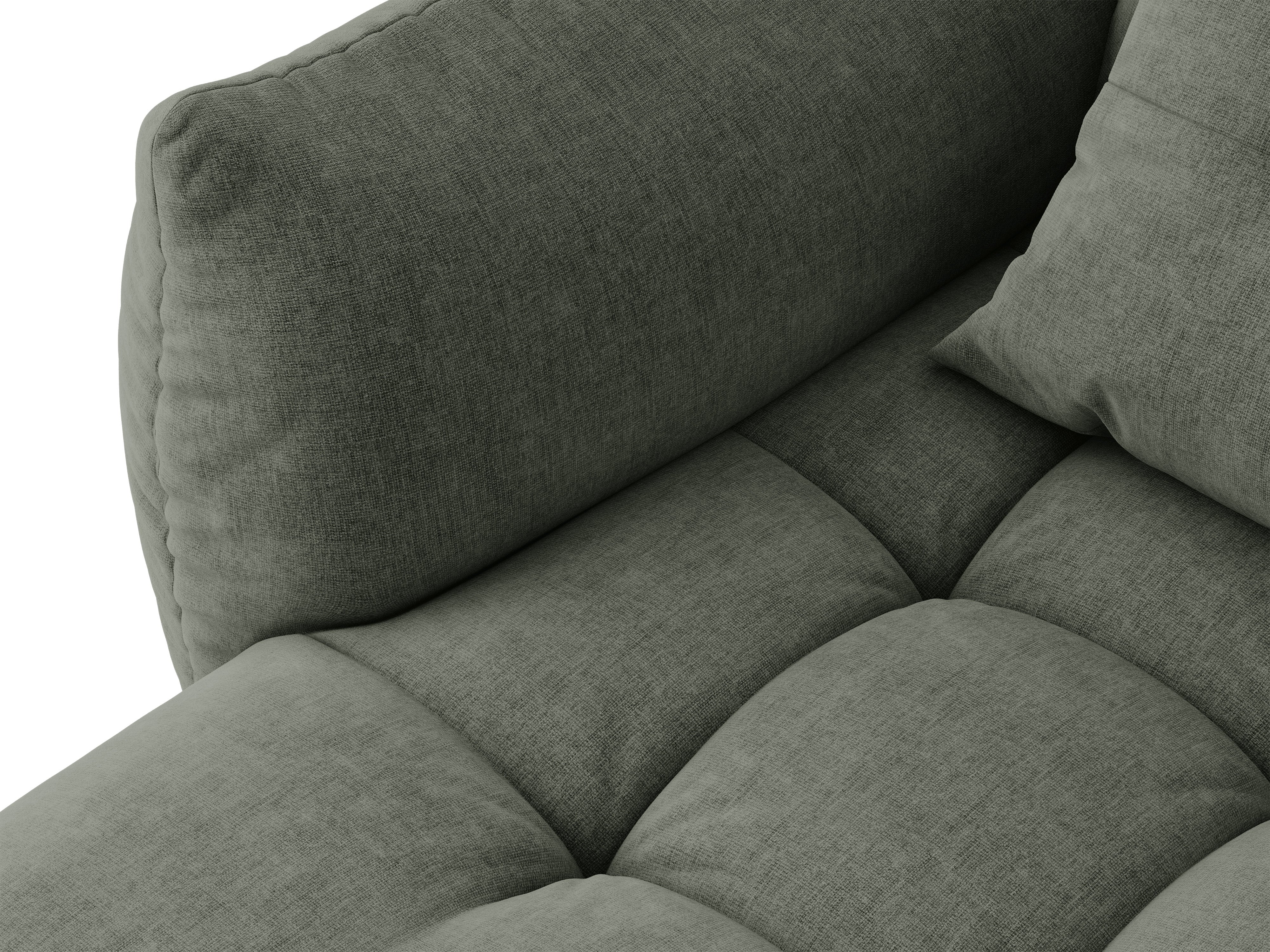 Micadoni Bloom Sofa Links Strukturierter Stoff Wind Moosgrün