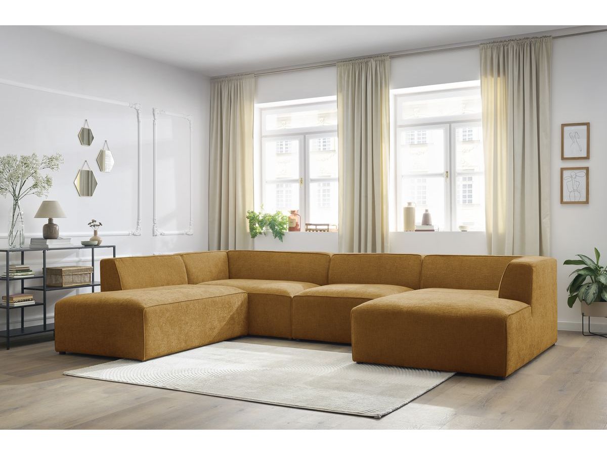 Bobochic Megeve Wohnlandschaft Strukturstoff Gelb Ecke rechts
