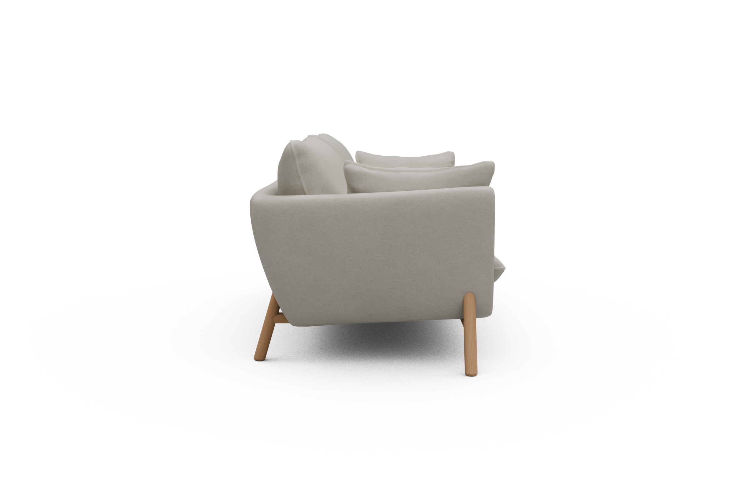 Sofa Emil 2-Sitzer Beinfarbe Eiche Natur Denari-Clean-Beige