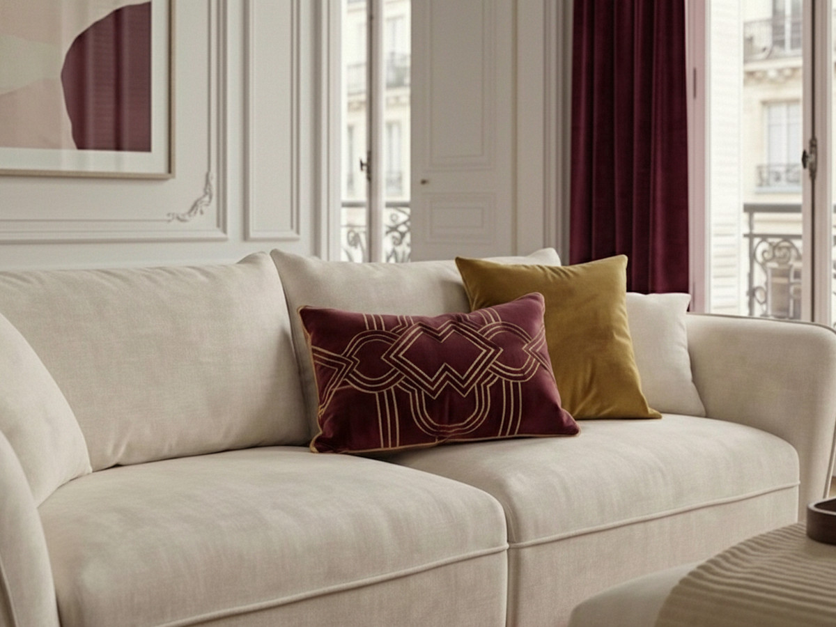 Bobochic Luigi Sofa 3-Sitzer mit Pouf Strukturstoff Weiß