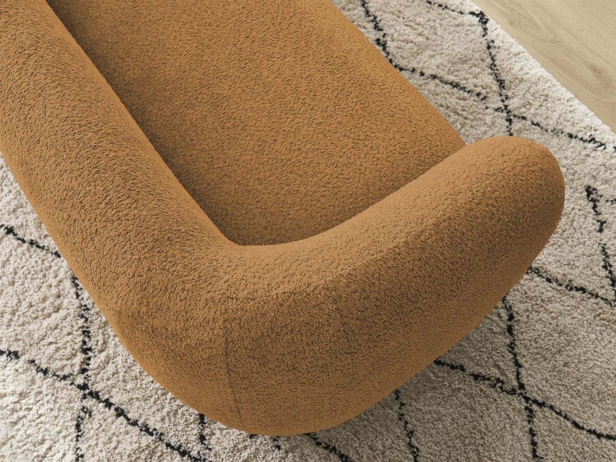 Bobochic Celine Sofa 2-Sitzer Bouclé-Stoff Gelb