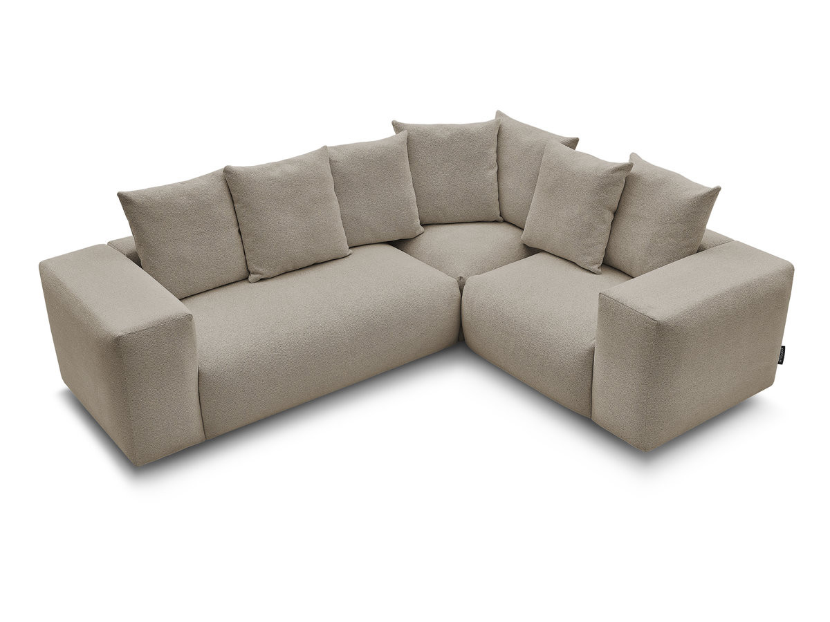 Bobochic Voltaire Ecksofa 268 × 214 cm Melange-Stoff Taupe Ecke rechts