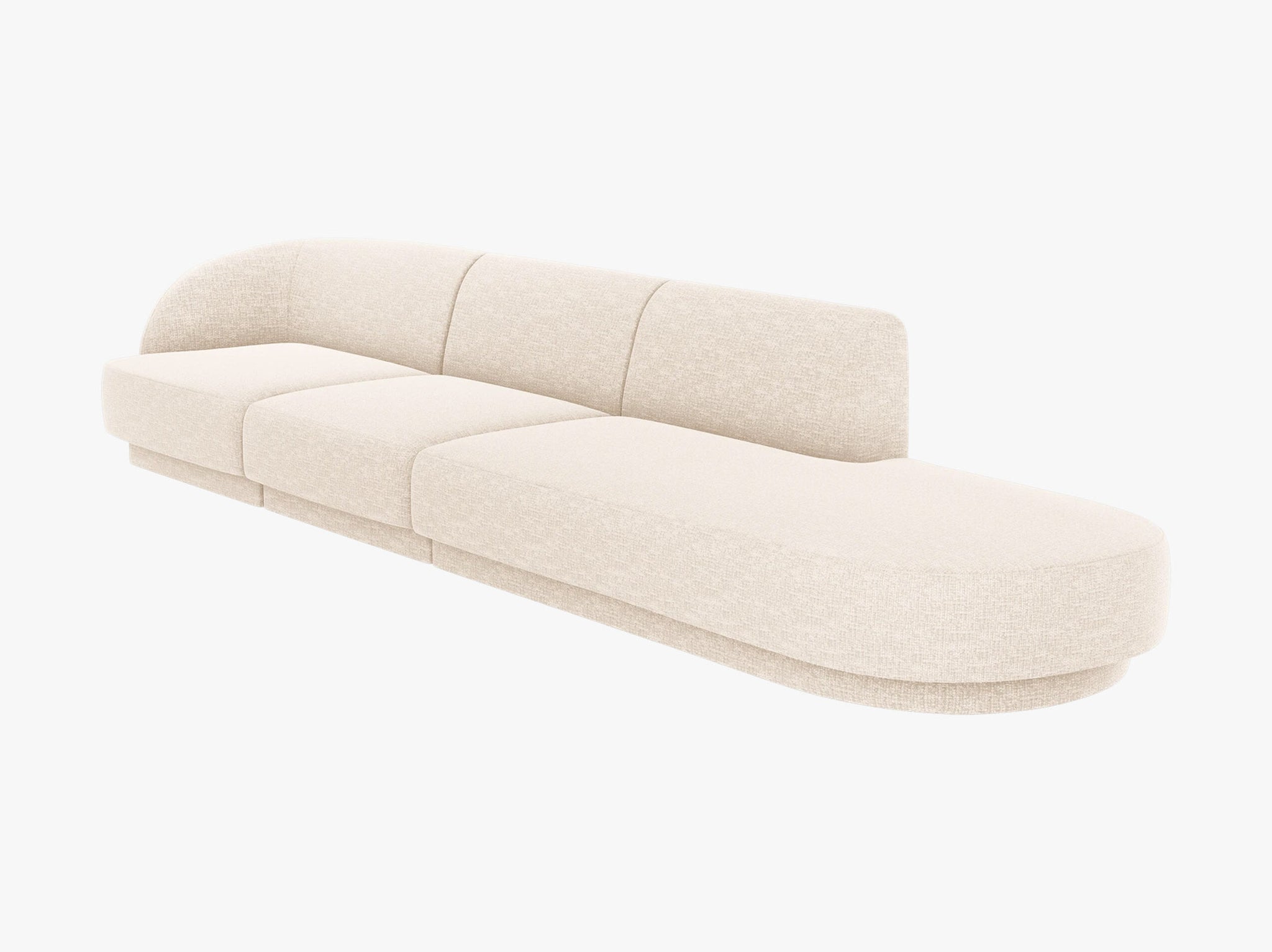 Micadoni Sofa Miley 4-Sitzer Rechts Chenille Eden Elfenbein