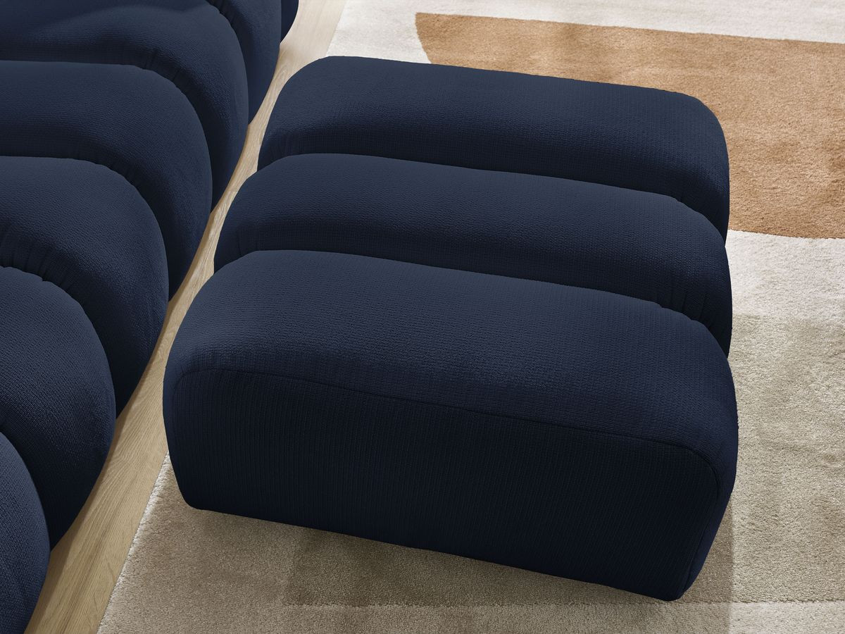 Bobochic Talia Pouf Melange-Stoff Dunkelblau