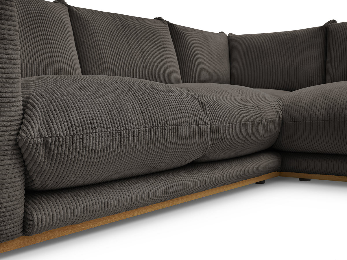 Bobochic Ernest Ecksofa mit Pouf Cordsamt Taupe
