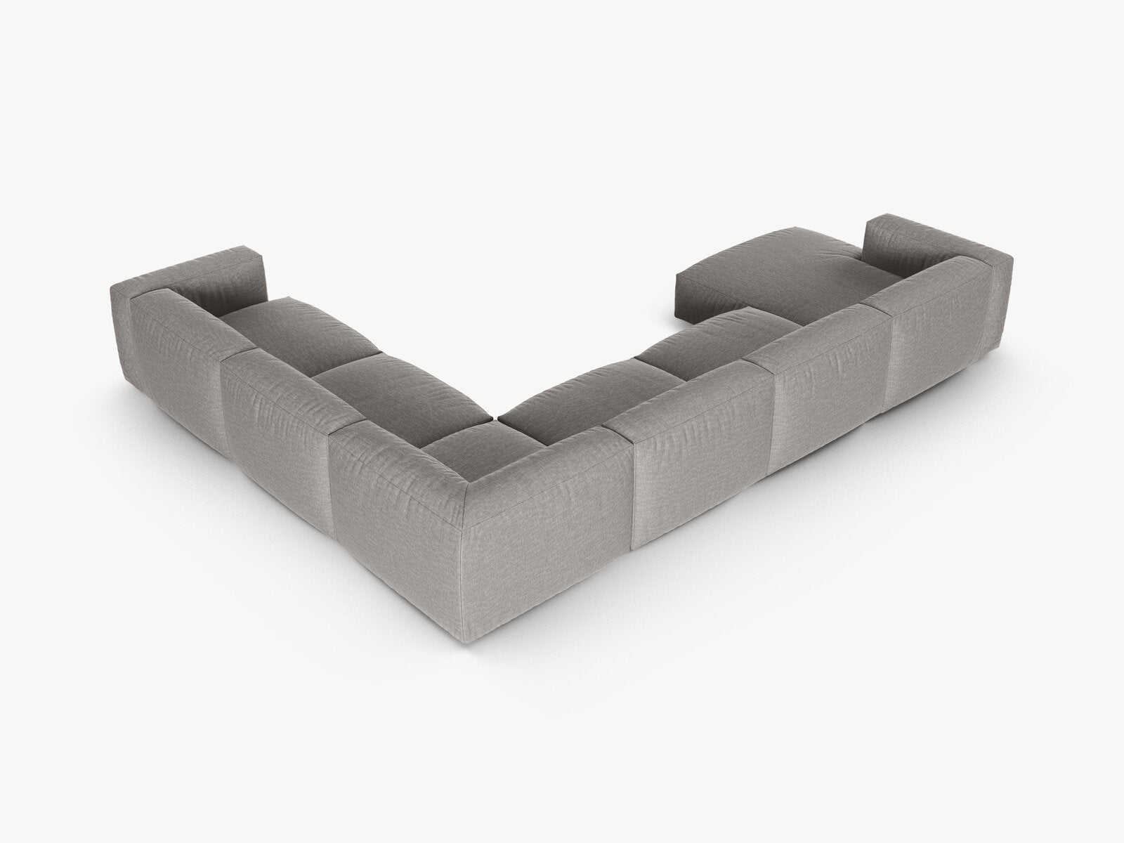 Micadoni modulares Ecksofa XL Martina 6-Sitzer 90cm Sitztiefe Rechts Strukturierter Stoff Boston Hellgrau