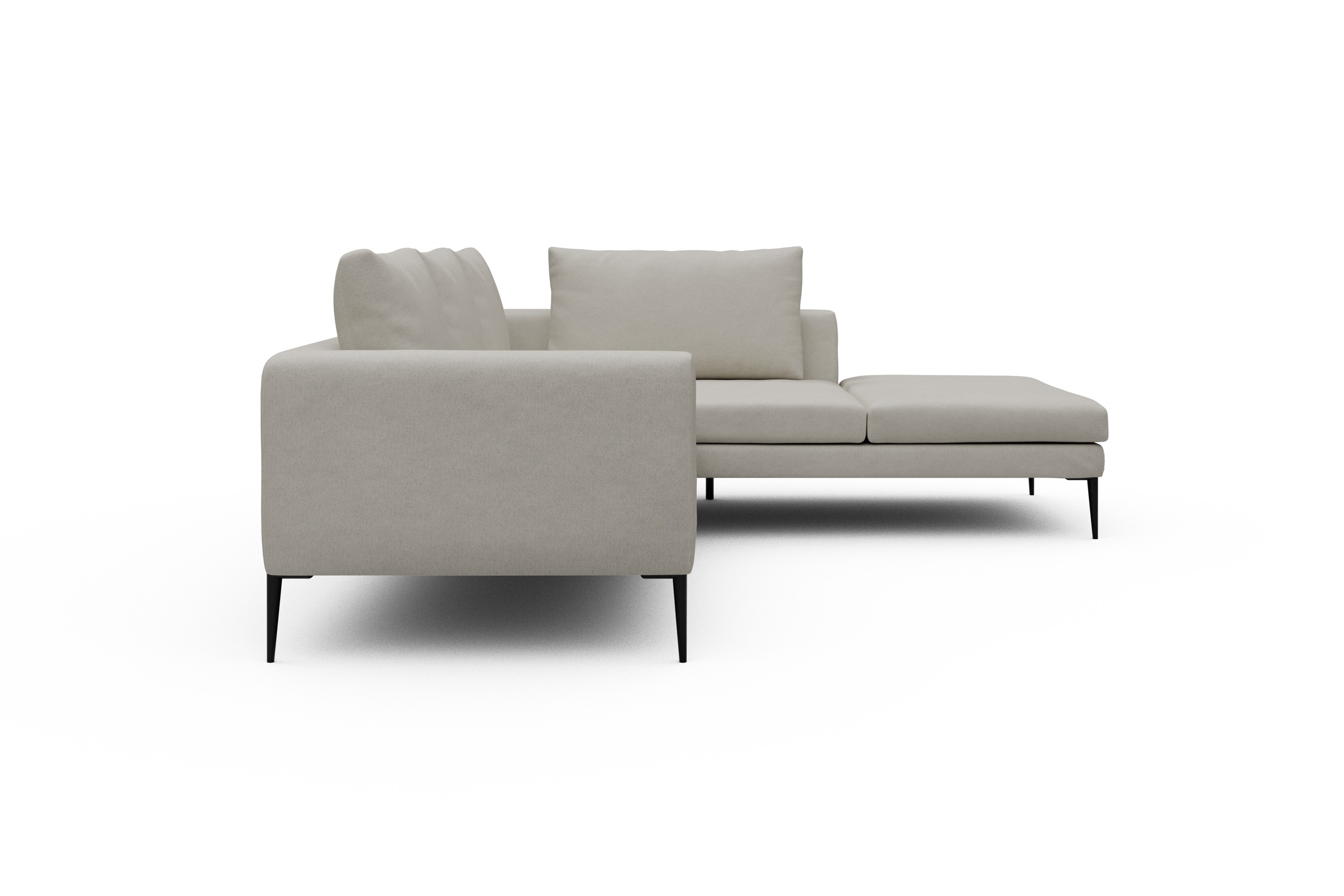 Ecksofa Paul Relax-Ecke rechts mit 2-Sitzer Denari-Clean-Beige
