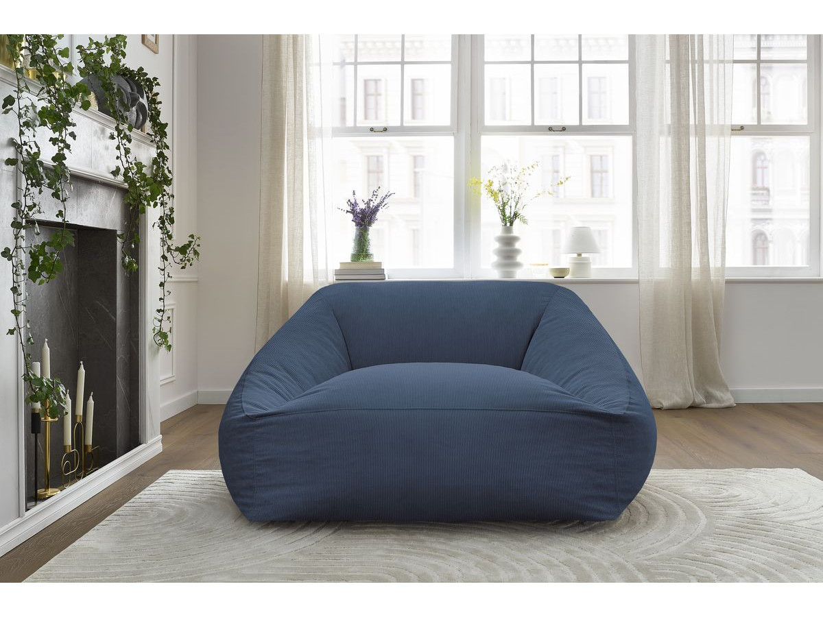 Bobochic Lilibet Pouf Cordsamt Dunkelblau