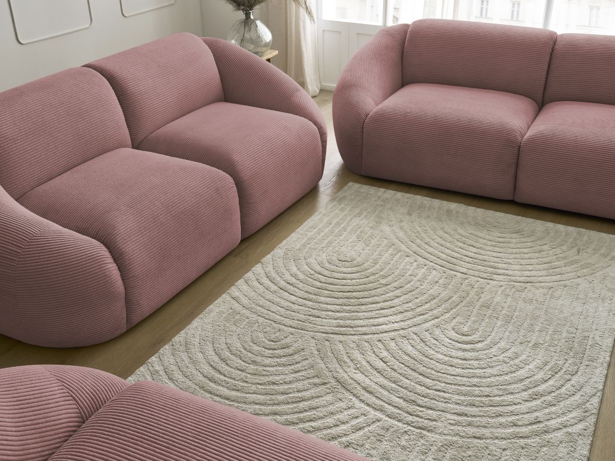 Bobochic Tina Sofa 6-Sitzer Cordsamt Rosa