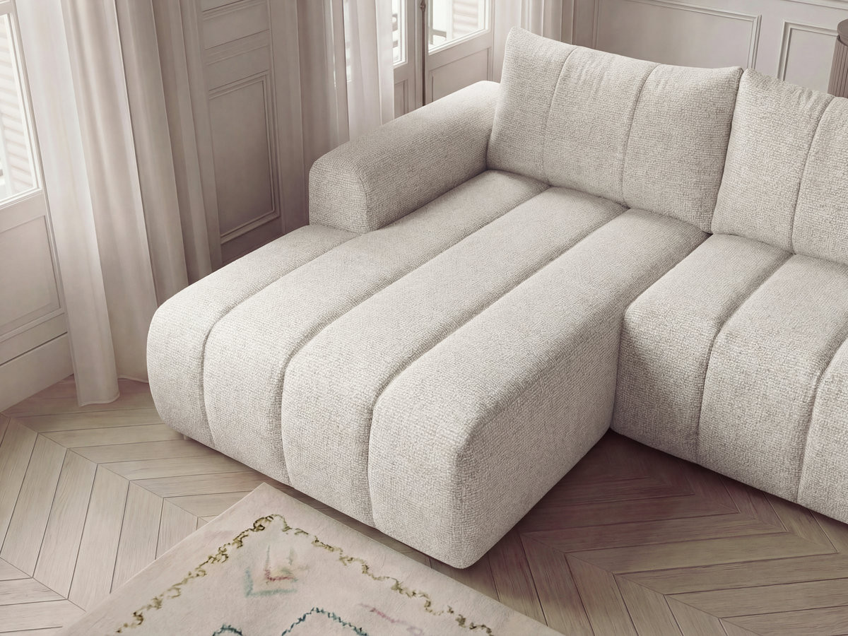 Bobochic Nesty Ecksofa 272 cm Melange-Stoff Beige Ecke links