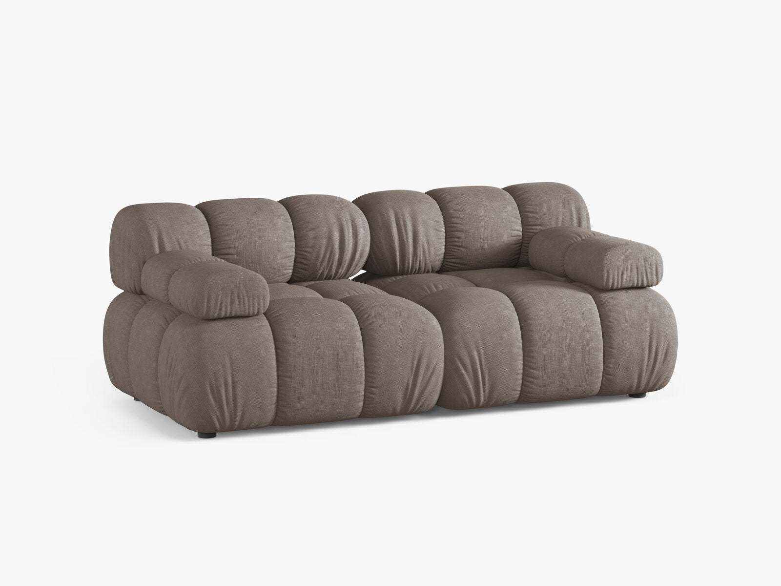 Micadoni Modulares Sofa Bellis 2-Sitzer Strukturierter Stoff Liberty Cappuccino