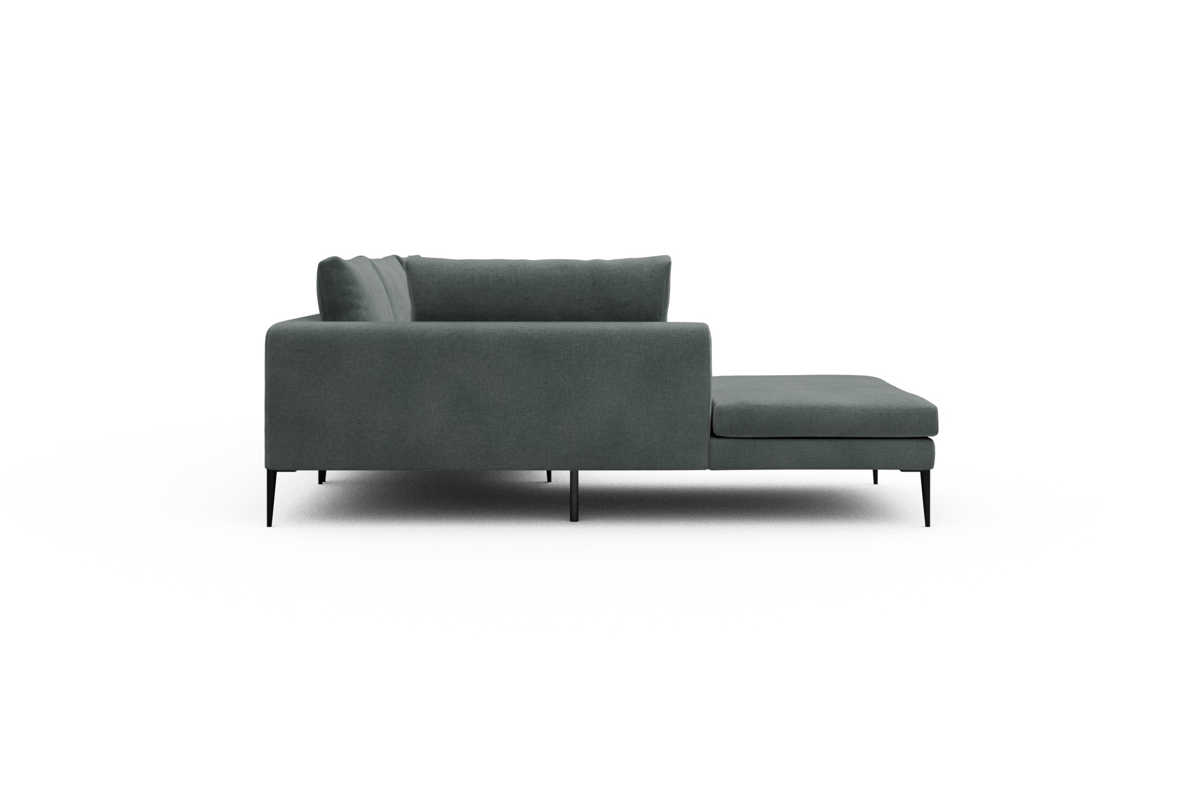 Ecksofa Paul Relax-Ecke rechts mit 3-Sitzer Smooth-Silver-Grey