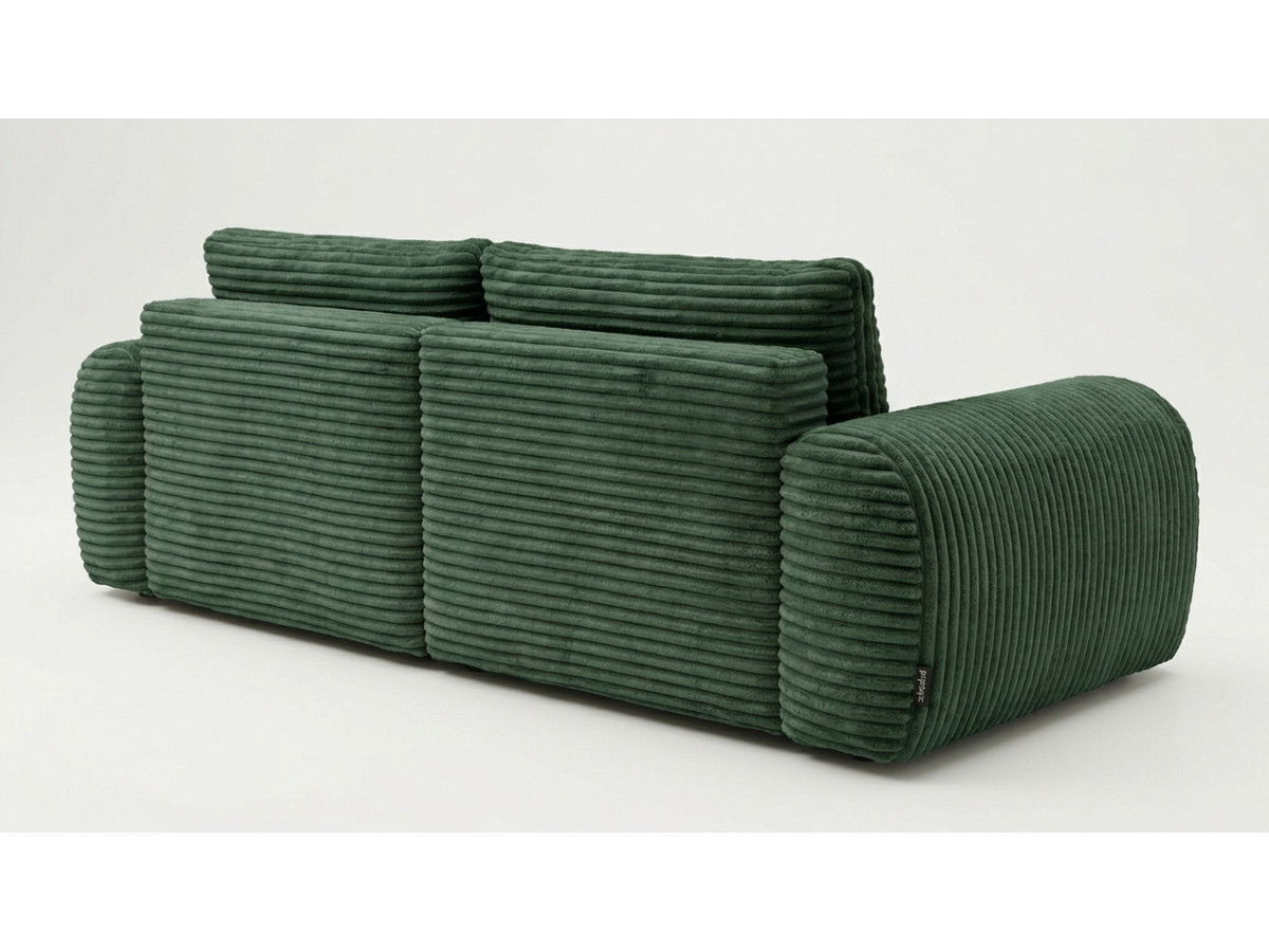 Bobochic Lucien Ecksofa mit Schlaffunktion und Bettkasten Breitcord weich Grün Ecke links