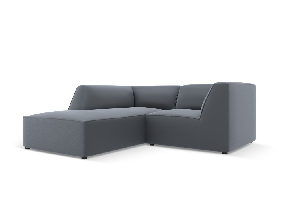 Cosmopolitan Design Ecksofa Siena 3-Sitzer Kunstleder Pacifico Dunkelblau Links