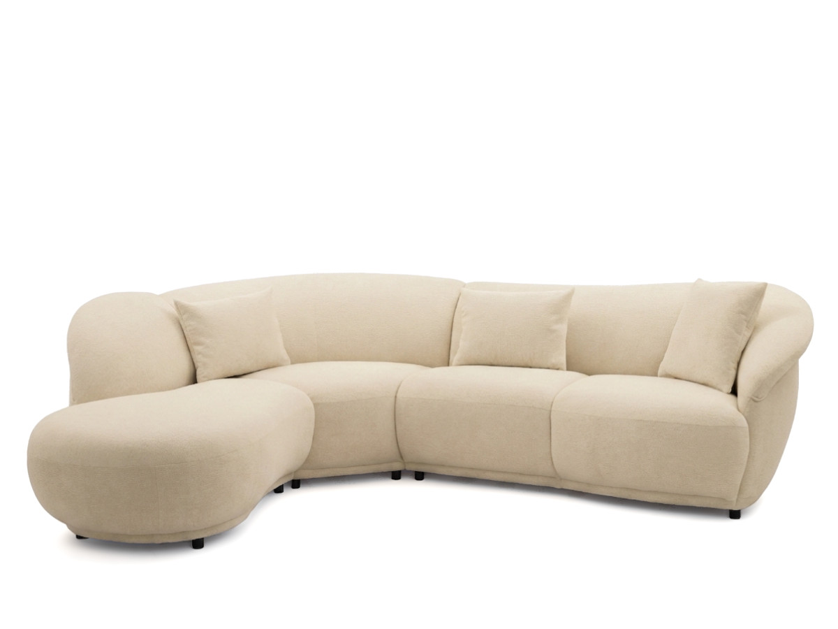 Bobochic Nora Ecksofa Chenille Beige Ecke links