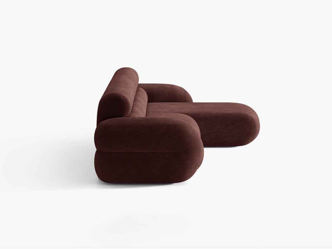 Micadoni Neo Ecksofa 4-Sitzer Rechts Chenille Golden Kirschbaum