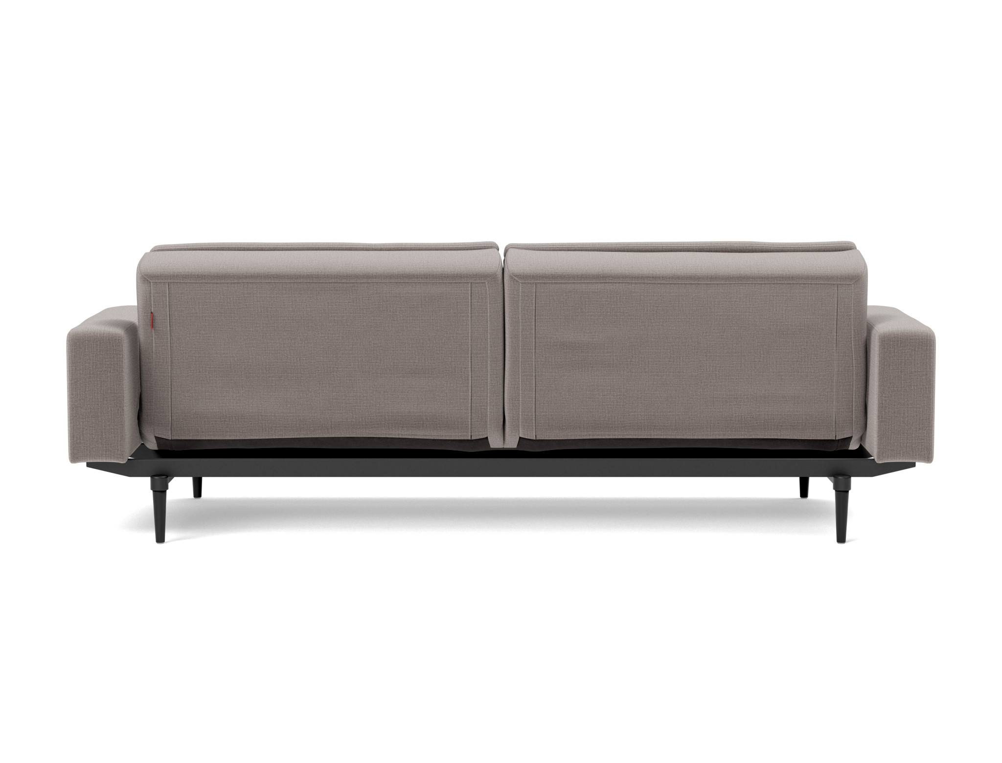 Schlafsofa Dublexo mit Armlehnen Chenille Esina 418-Truffle Beine Styletto Eiche schwarz