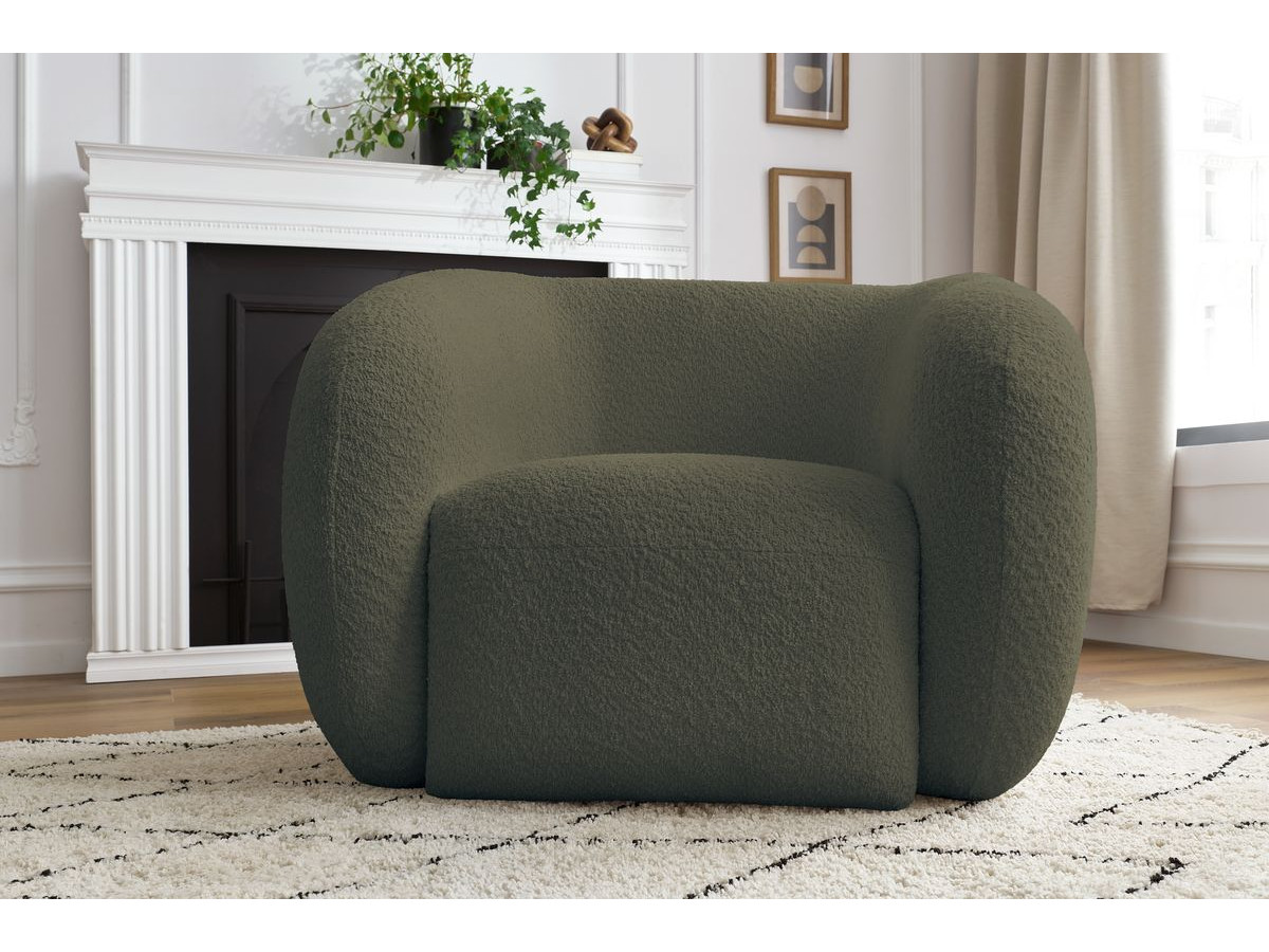 Bobochic Celine Sessel Bouclé-Stoff Grün