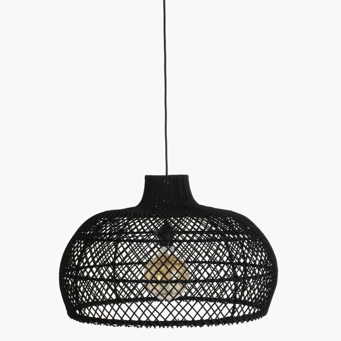 Raw Materials Maze Rattan-Hängelampe schwarz Ø 57x36cm