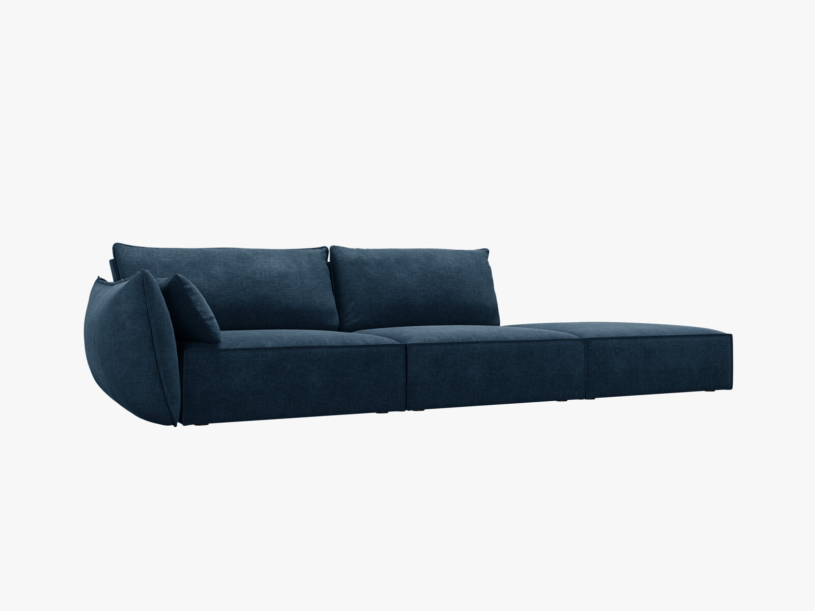 Micadoni Sofa Kaelle 4-Sitzer Rechts Chenille Over The Horizon Königsblau