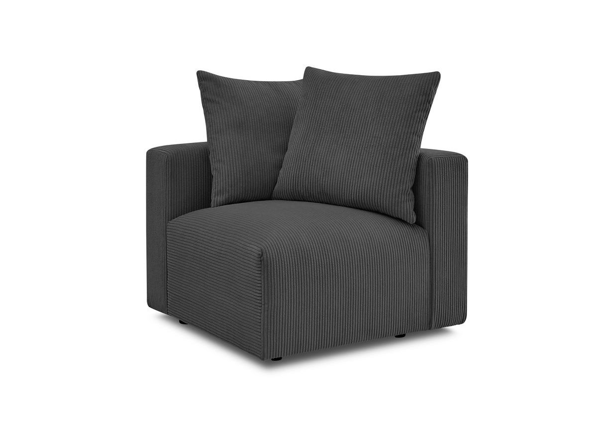 Bobochic Voltaire Eckmodul Cordsamt Dunkelgrau Ecke rechts