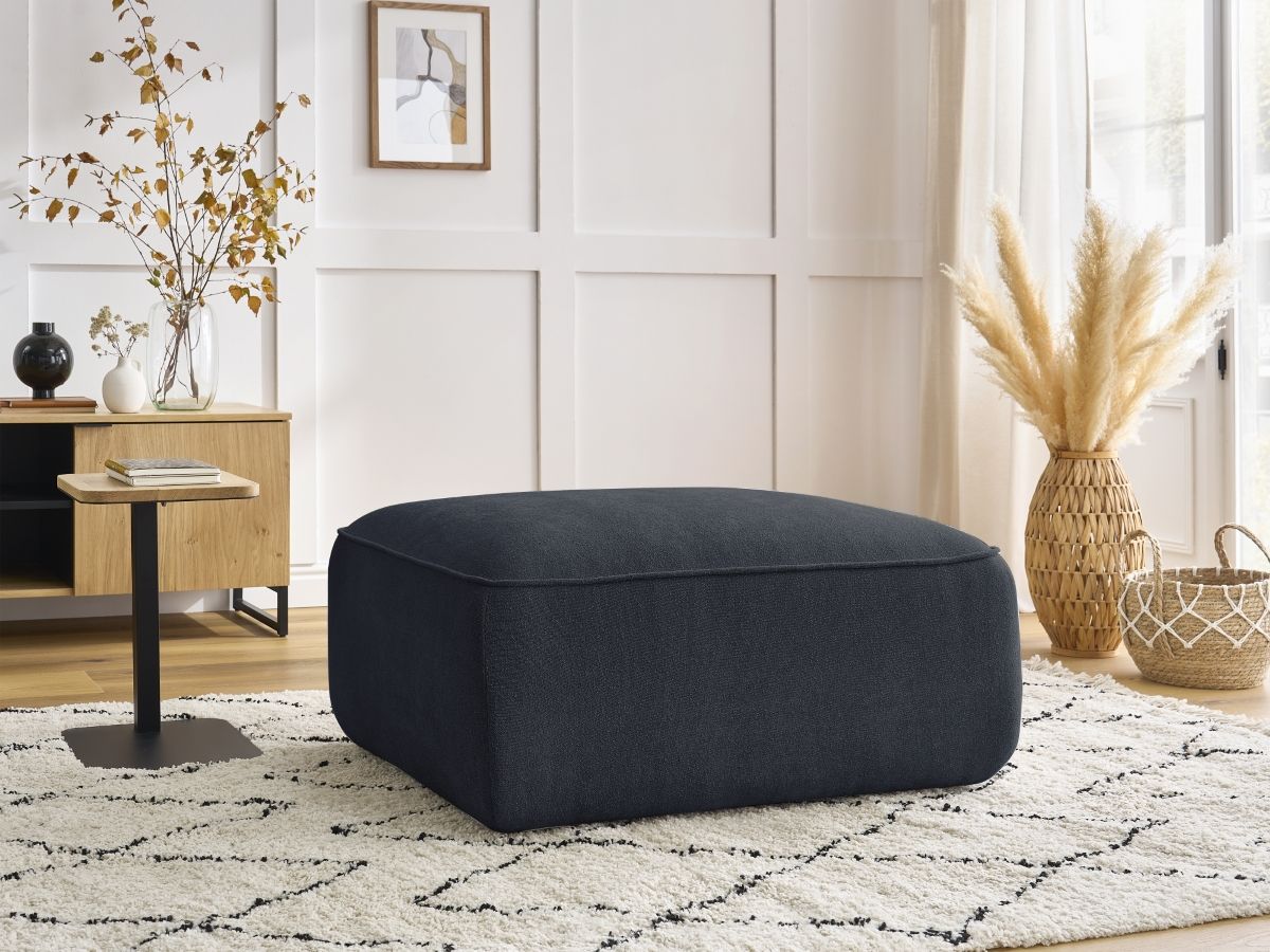 Bobochic Zephyr Pouf Strukturstoff Dunkelblau