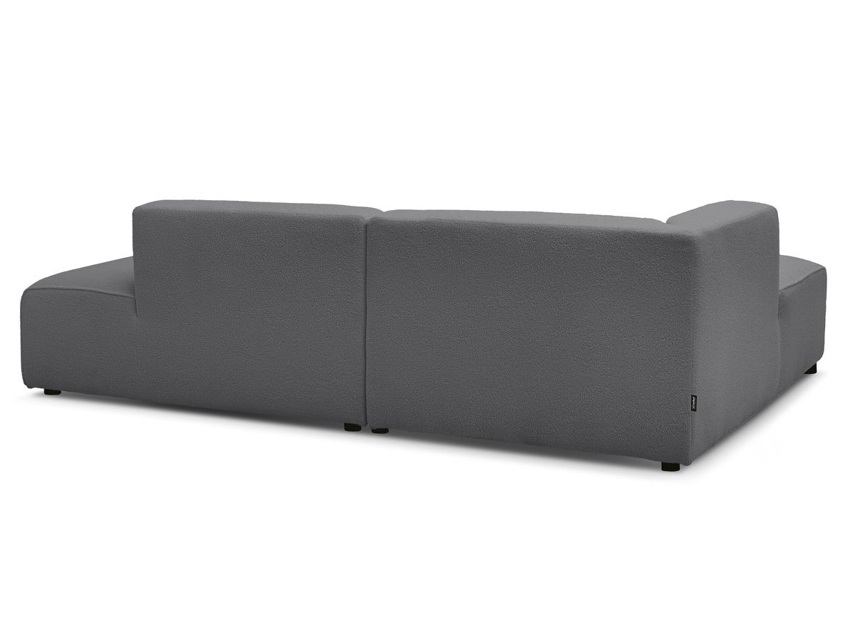 Bobochic Megeve Ecksofa Bouclé-Stoff Dunkelgrau Ecke links