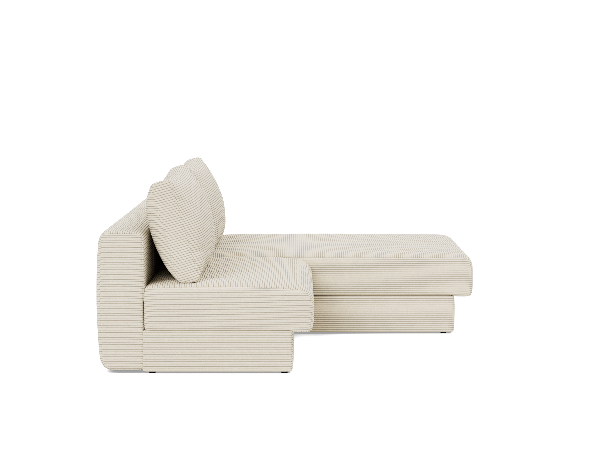 Schlafsofa Akello mit Chaiselongue Kord Corduroy 594-Ivory