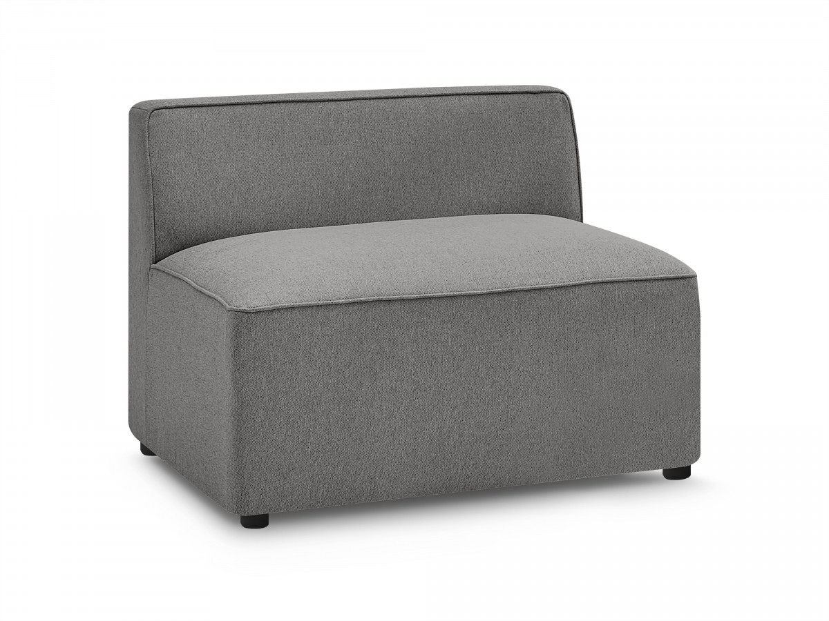 Bobochic Rousseau Sofamodul 1-Sitzer Melange-Stoff Dunkelgrau