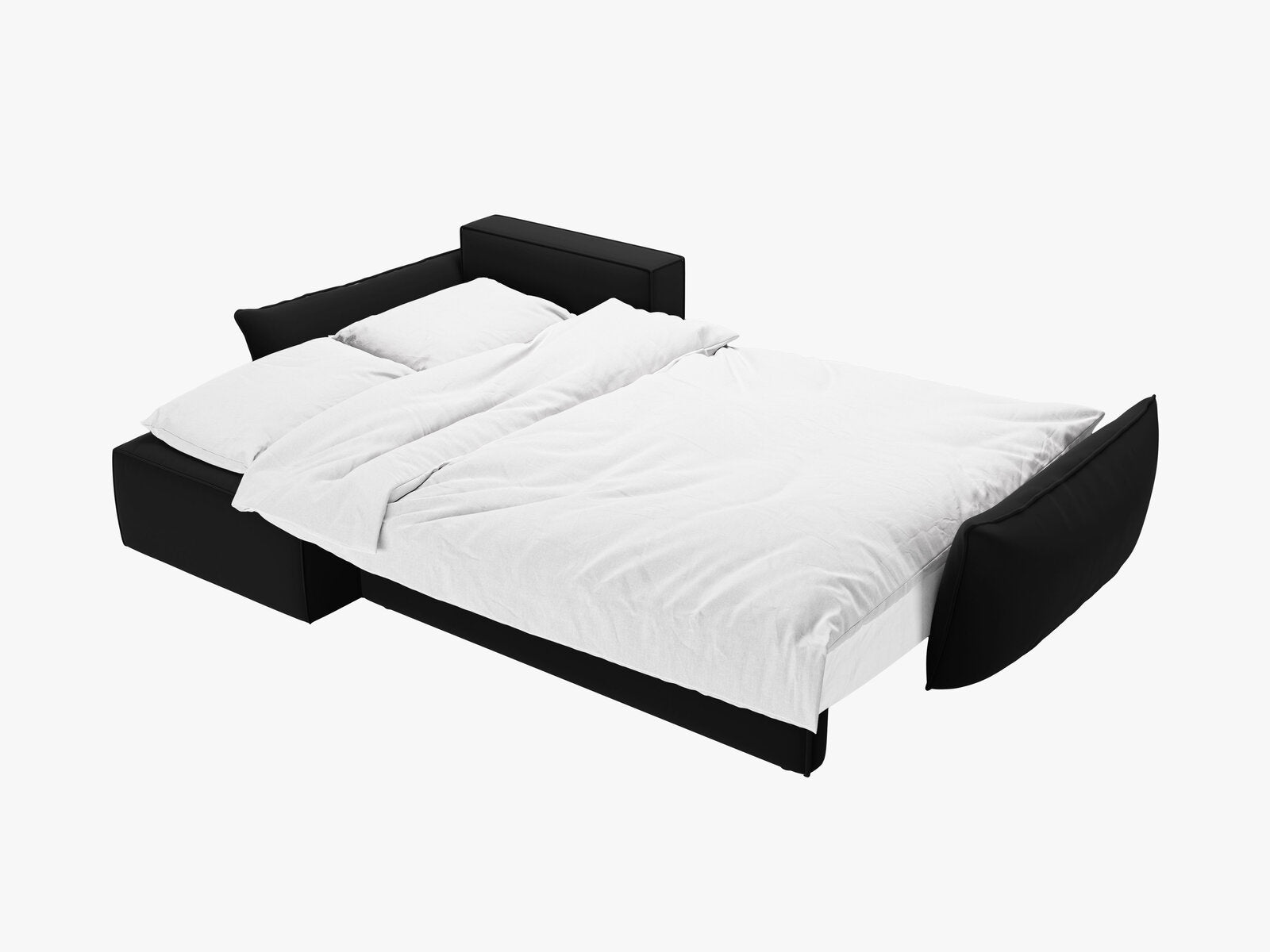 Micadoni Kaelle Ecksofa 4-Sitzer mit Schlaffunktion Links Samt Bluvel Schwarz