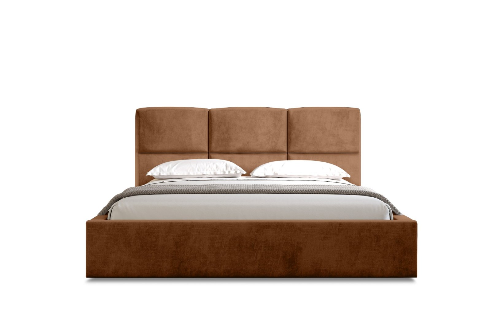 Polsterbett Portoza Samtstoff 160x200 mit Metallrahmen Macau Terra