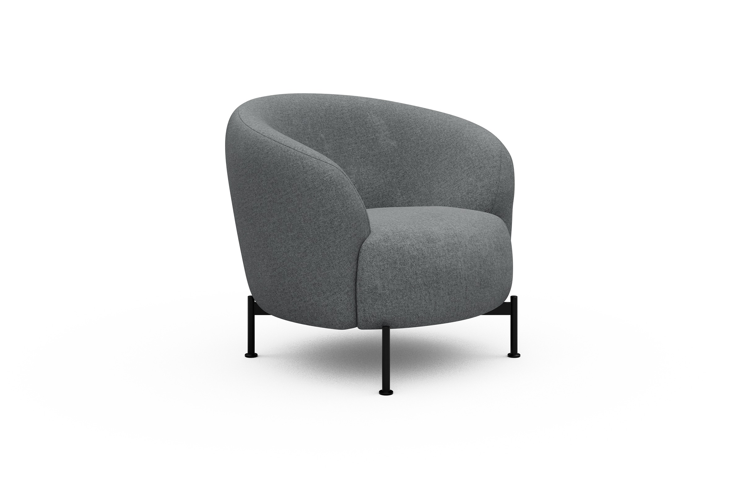 Sessel Ronda X-Metallgestell Schwarz Casone-Gravel-Grey