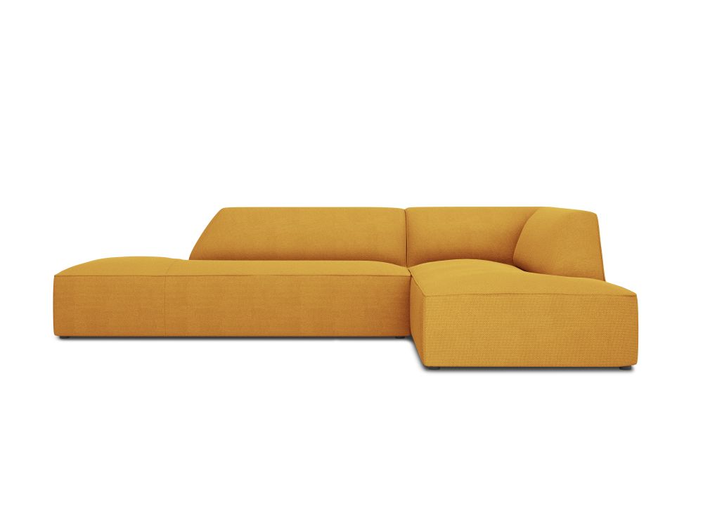 Cosmopolitan Design Ecksofa Siena 4-Sitzer offen Strukturierter Stoff Ottawa Gelb Rechts