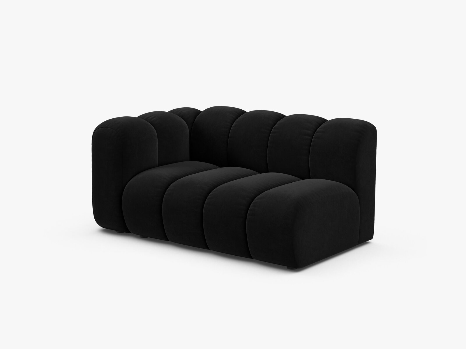 Micadoni Modul Lupine 2-Sitzer Links Samt Salvador Schwarz