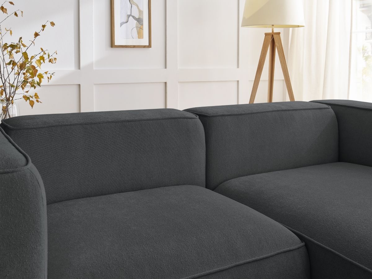Bobochic Zephyr Ecksofa 260 × 165 cm Strukturstoff Dunkelgrau Ecke rechts