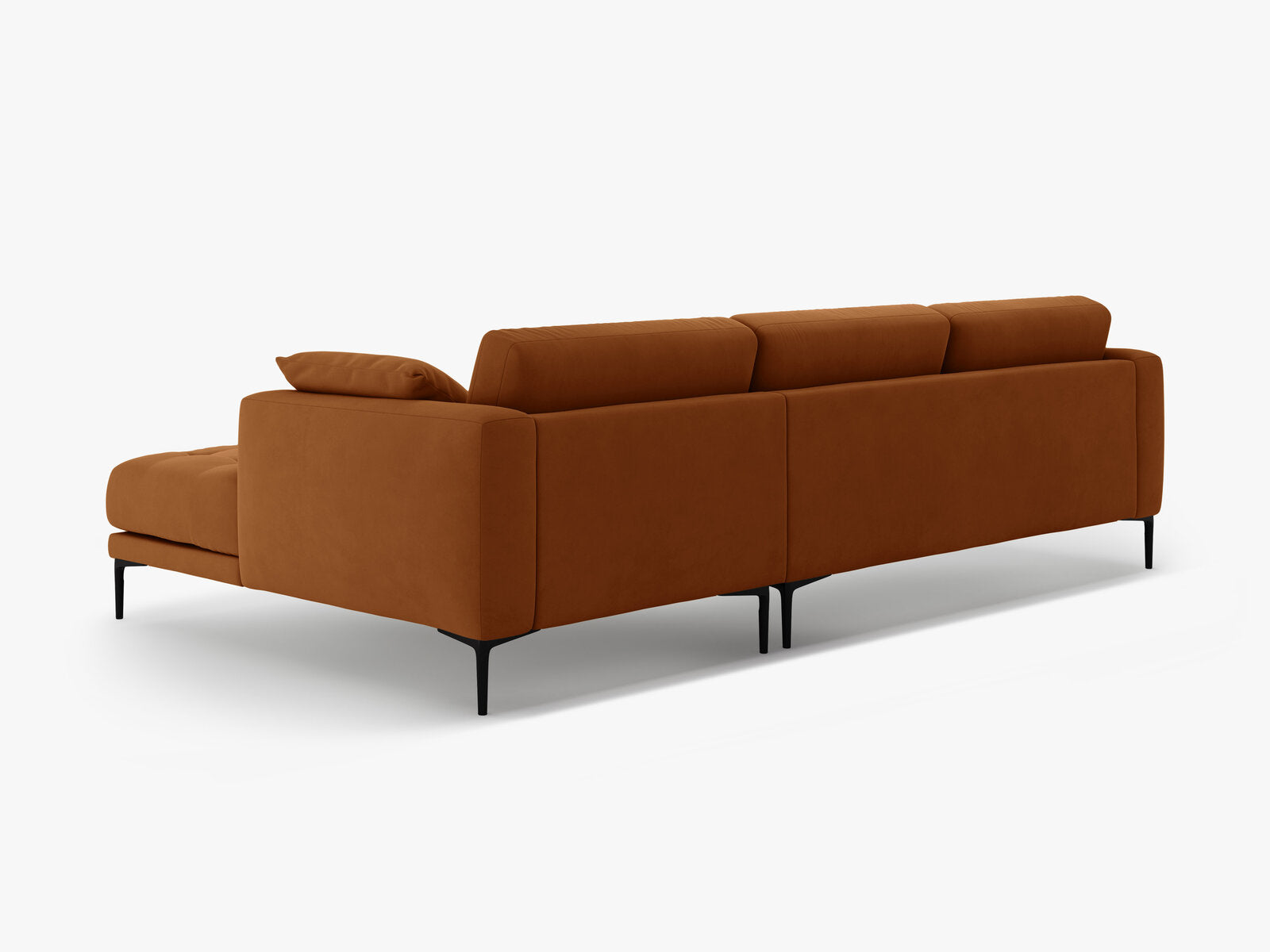 Micadoni Ecksofa Bemy 3-Sitzer Rechts Samt Terrakotta
