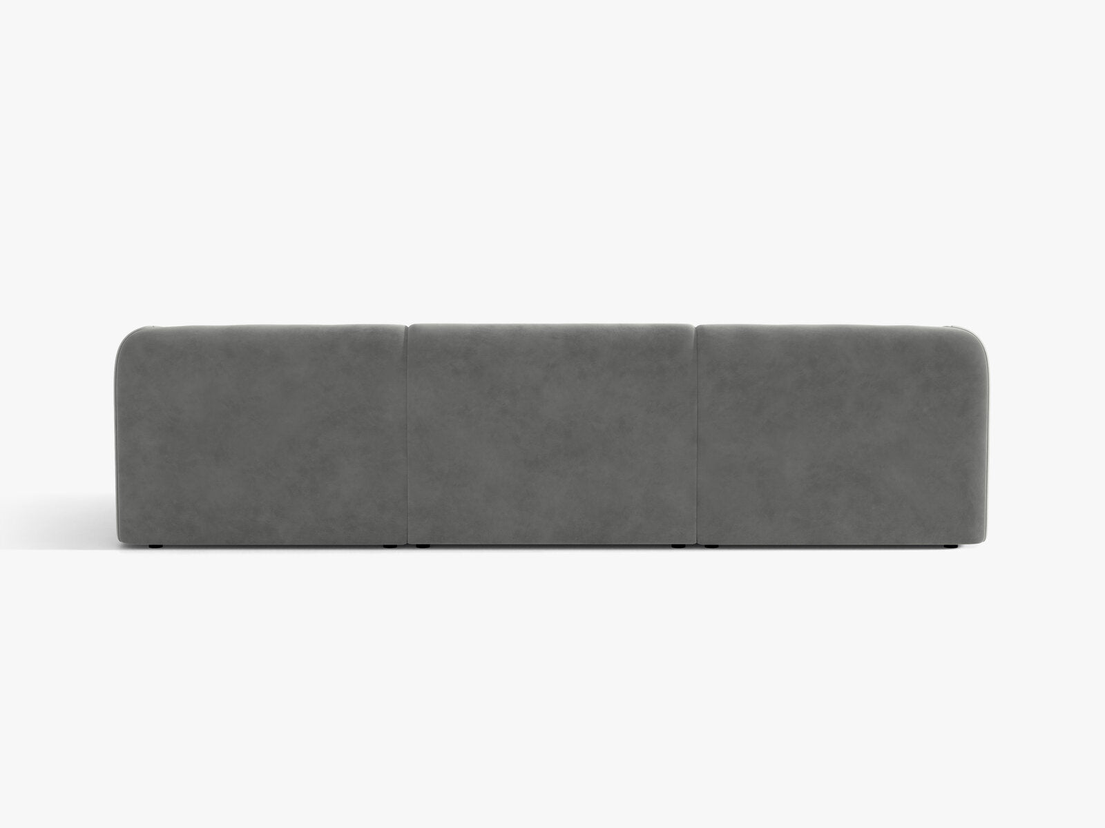 Micadoni Sofa Miley 3-Sitzer Samt Venus Hellgrau